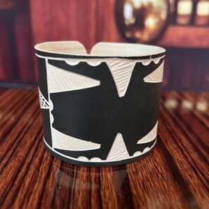 Handcrafted Nomadic Wood Cuff Black Bracelet